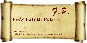 Frühwirth Patrik névjegykártya