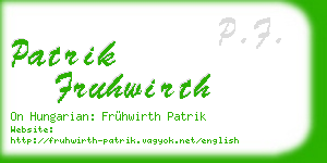 patrik fruhwirth business card